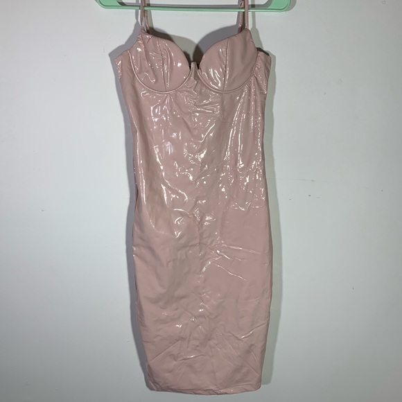 Sexy pink latex dress size small